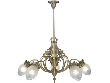 LYON 5 - Handmade brass chandelier by Patinas Lighting - view 2